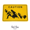Caution Illegal Immigrant Crossing Sticker | Chicano Political Humor | Chicano Fashion | Stickers and Decals